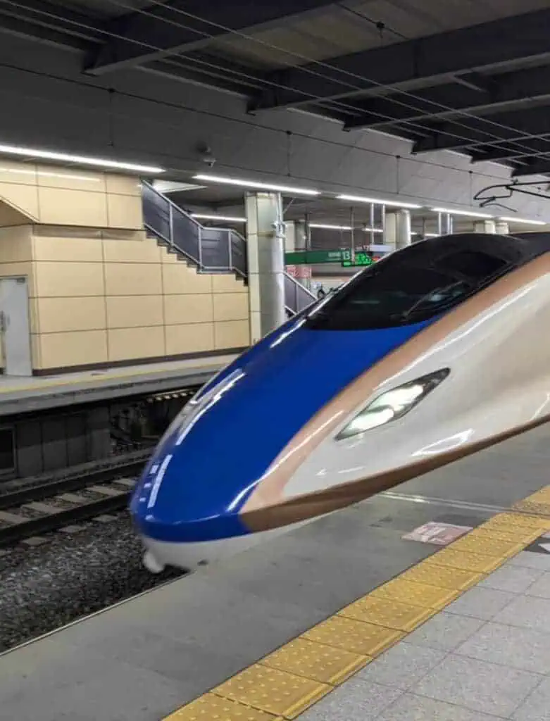 Shinkansen train in Tokyo